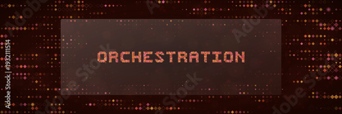 Digital Cloud Orchestration Concept with Abstract Data Grid Background