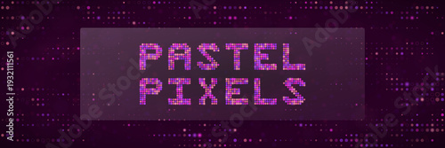 Purple Vaporwave Pixel Art Background with Pastel Pixels Text for Retro Gaming Aesthetic