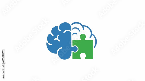 Brain Puzzle Piece Mental Health Concept.