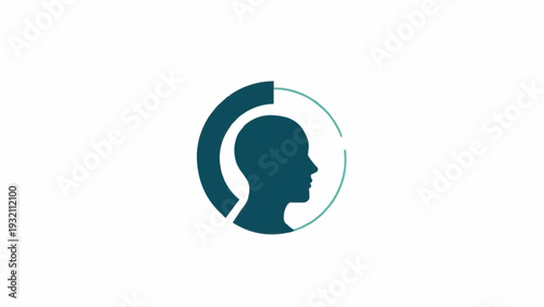 Human Head Silhouette Logo Design Element.