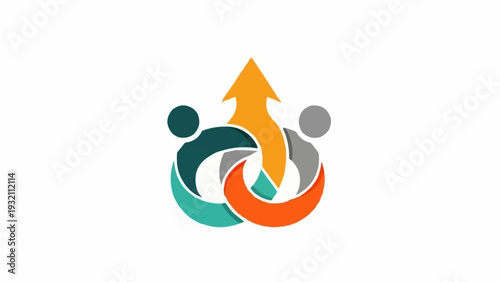 Abstract Logo Design with Arrows and Circles.