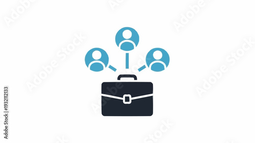 Briefcase with People Icons Emerging.