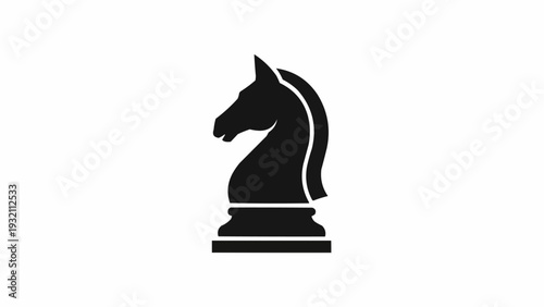 Black chess knight piece symbol icon.