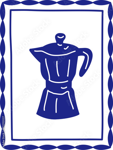 Moka Pot Framed Silhouette