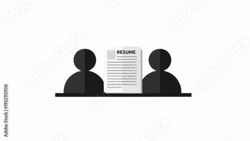 Silhouetted People Reviewing Resume Together.