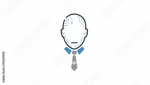 Simple Line Drawing of Mans Head and Tie.