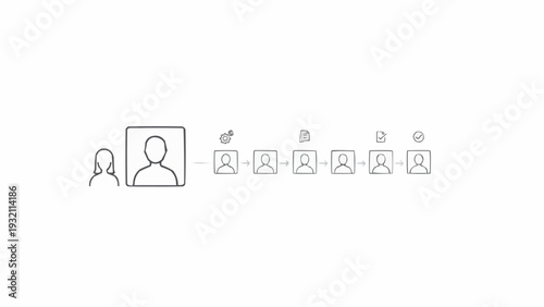 Simple Line Icons Representing People Profiles.
