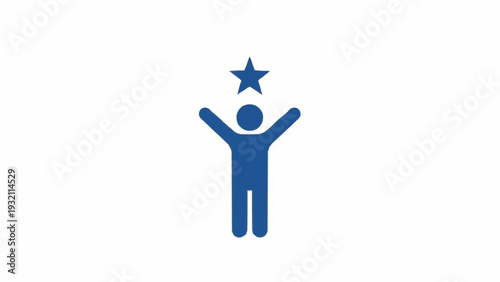 Person Reaching for Blue Star.