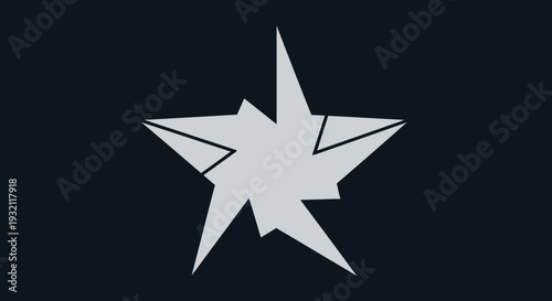 Abstract exploding star shape with sharp jagged edges on dark background