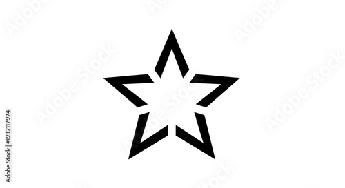 Black outline star icon with broken segmented lines on isolated white background