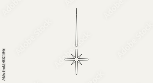 Elegant Minimalist Star Symbol with Long Radiating Lines in Bright Studio