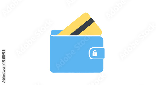 Blue Wallet with Credit Card.