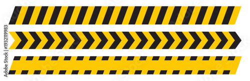 Seamless caution tapes with bold diagonal hazard stripes, warning safety tape barrier