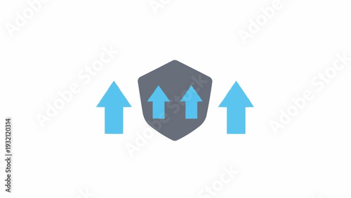 Shield with Arrows Protection Security Concept.