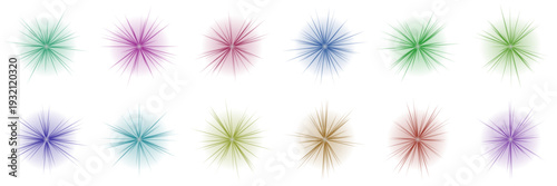 Colorful Abstract Starburst Light Effects for Digital Art and Graphic Design
