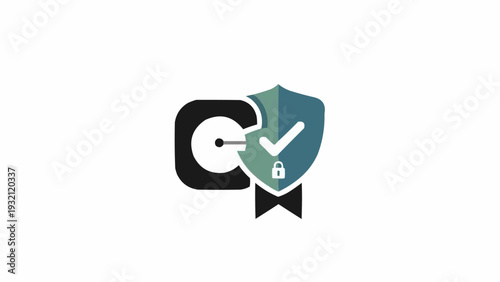 Shield with checkmark and lock symbol.