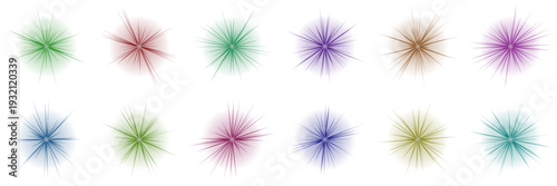 Colorful Starburst Light Effects for Digital Scrapbooking and Party Invitations