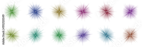 Colorful Starburst Light Effects for Digital Scrapbooking and Party Invitations