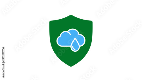 Green shield with cloud icon protection.