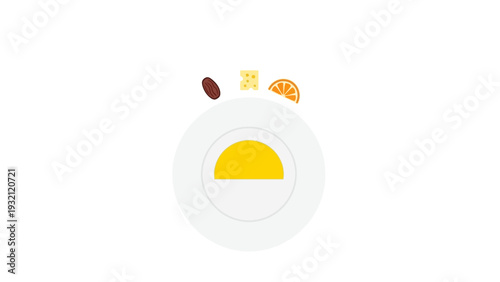 Fried egg with coffee beans.