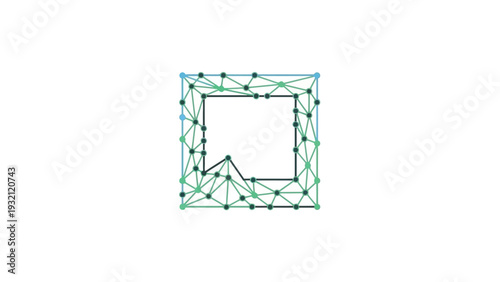 Geometric shapes connected lines square.