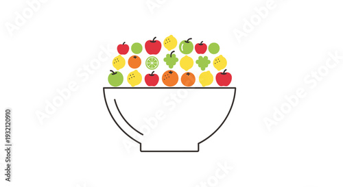 Bowl Filled with Fresh Mixed Fruits.