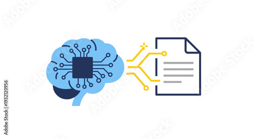 Brain with circuit board and document.