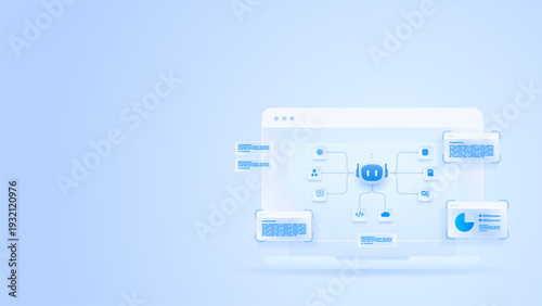 AI workflow automation artificial intelligence. ai agent workflow diagram dashboard machine learning architecture data processing system, analytics diagram and automation flow.
