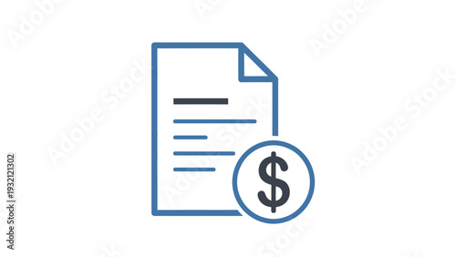 Invoice with dollar sign symbol.