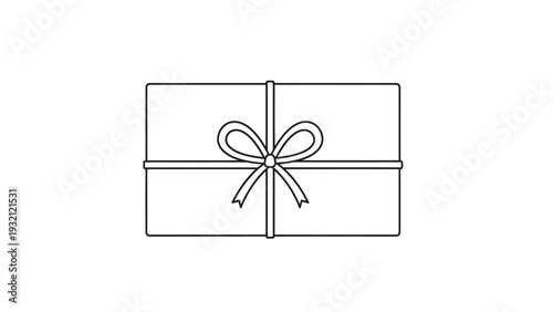 Gift box with ribbon bow.