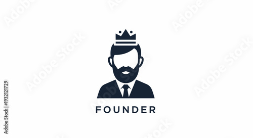 Businessman with crown logo design.