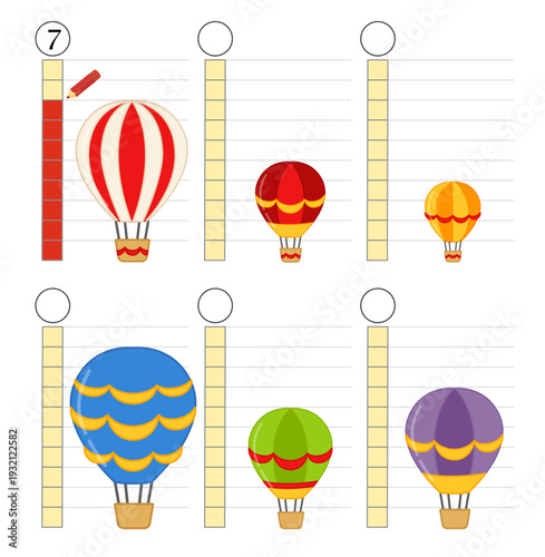 Matching children educational game.  Learning the concept of high and low. Educational game for elementary school children. Printable template for kindergarten.
