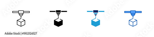 3D printing icon set multiple style collection