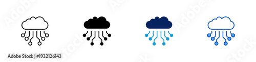 cloud computing icon set multiple style collection