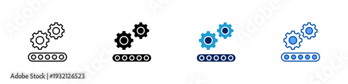 machine icon set multiple style collection