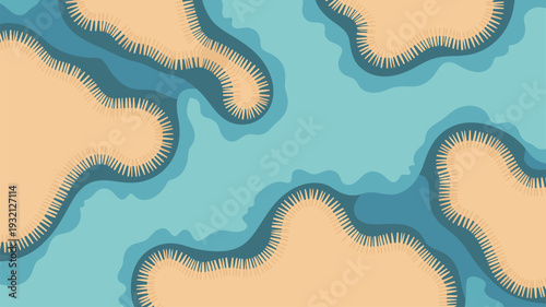 Fluid wavy organic shapes pattern