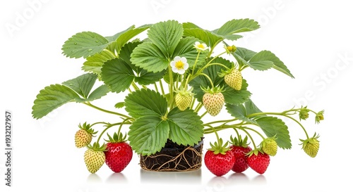 Muda de morango fundo branco