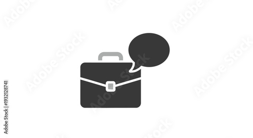 Briefcase with speech bubble icon.
