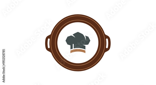 Brown Pot with Chef Hat Logo.