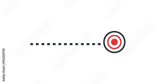 Bullseye Target with Dotted Line.