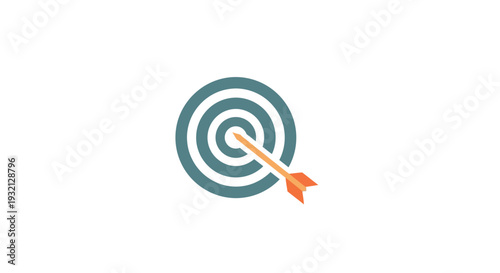 Bullseye Target with Orange Dart Arrow.