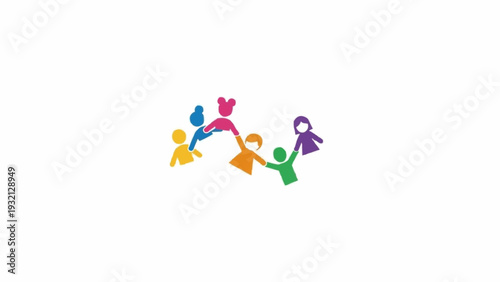 Diverse people holding hands together.