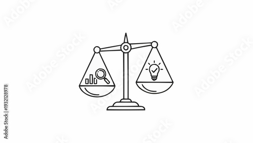 Balance Scale with Business and Idea.