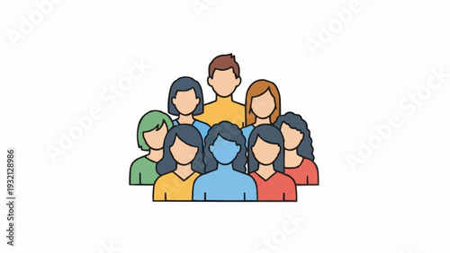 Diverse group of people standing together.