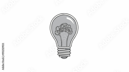 Light Bulb with Filament Inside.