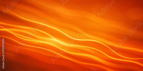 Abstract fire background featuring flowing orange and yellow silk waves with a soft liquid motion texture and golden light swirls in a satin vector illustration design backdrop