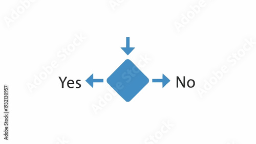 Blue decision flowchart diamond symbol.