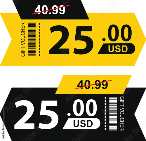 Modern before and after sale banner with a big discount price tag, crossed out old price, arrow, and special price. For icons, logos, signs, symbols, stamps, and buttons. Vector illustration.
