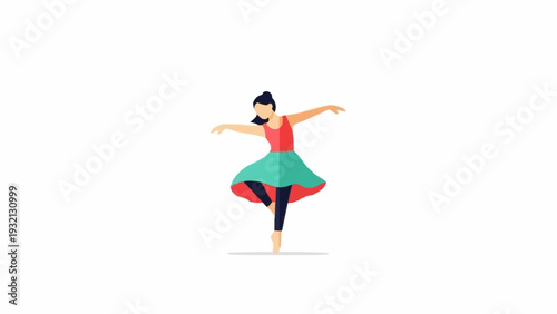 Young Woman in Ballet Dance Position.