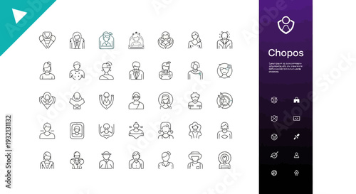 Business growth  icon set for business man